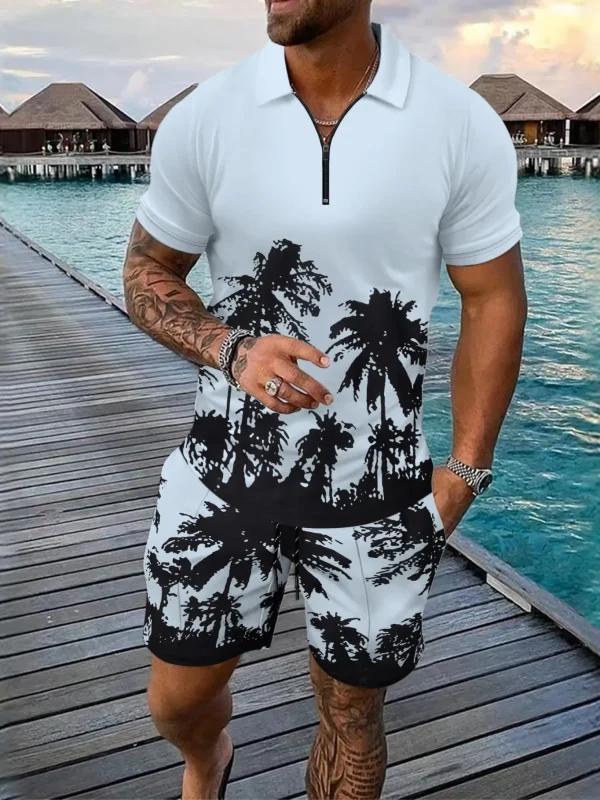 Hawaii Style 3D Print Polo Shirts Shorts Sets Beach Holiday Men Fashion Sportswear Short Sleeve T-Shirt Pants Man Suit Oversize