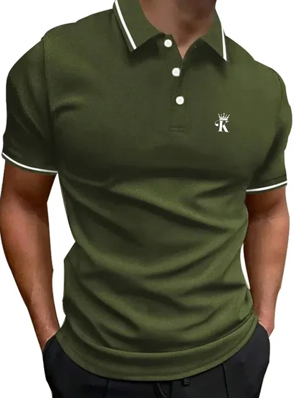 Men's Golf Shirt Golf Polo Work Casual Lapel Short Sleeve Basic Modern Color Block Spring & Summer Regular Fit Men's Clothing