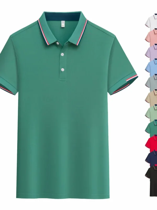Summer New Polo Shirt Stritching Men's Cool And Breathable Shorts Sleeve Polo S-4XL Men Tee Shirt Casual Sweat-absorbing Top